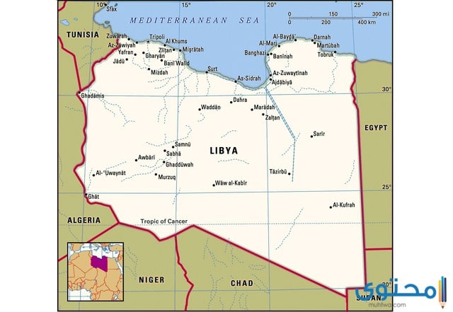 خريطة ليبيا