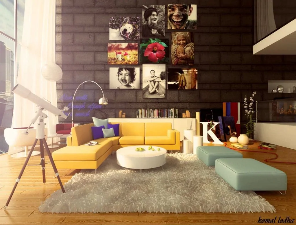 Colorful living room design 1