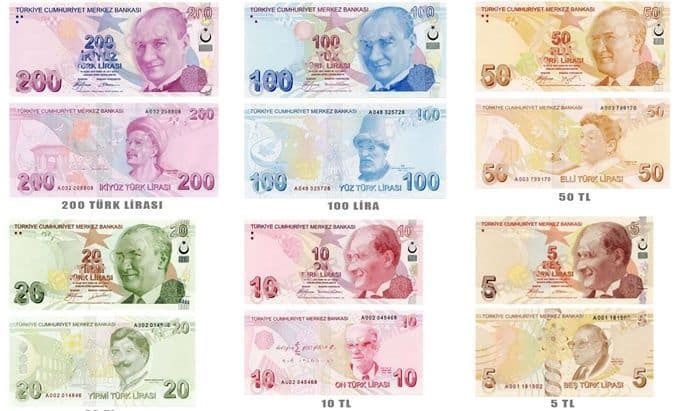 العملات الورقية التركية