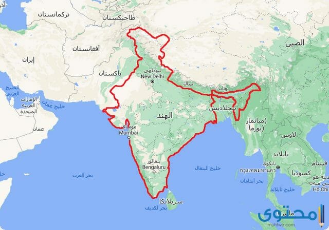 خريطة الهند بالتفصيل