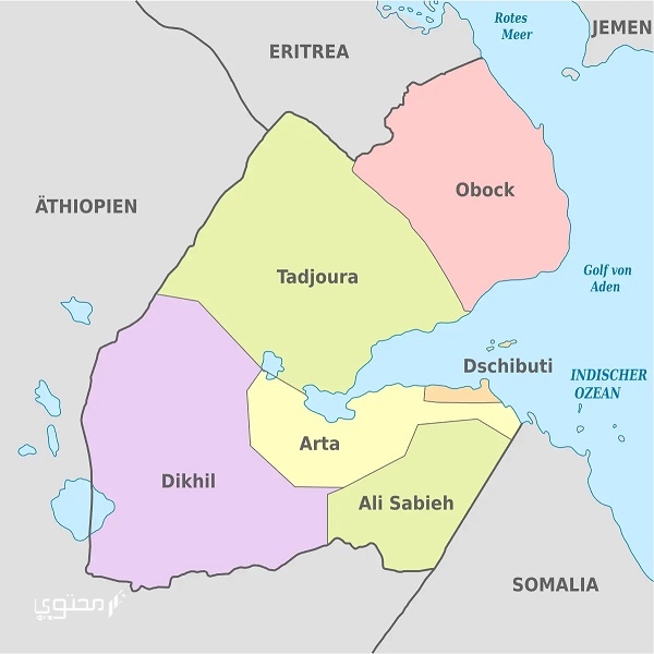 خريطة جيبوتي بالتفصيل كاملة 2024 وتفاصيل بداية استقلالها