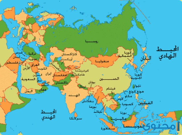 عدد الدول في قارة آسيا